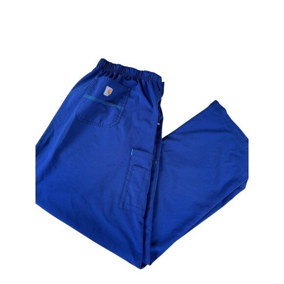 Carhartt Mens Royal Blue Force Scrub Pants With Pockets & Elastic Waistband Size - Picture 1 of 7